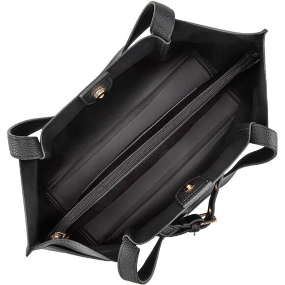 Tote Bag with Belted Detailing Black - Picture 4 of 6